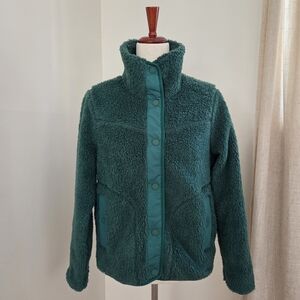 L.L. Bean Sherpa Fleece Jacket, Emerald Spruce, Petite Small